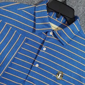 Donald Ross Polo Shirt‎ Mens Medium Stripe Golf Performance Embroidered Classic